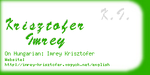 krisztofer imrey business card